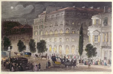 Veduta del Boulevard des Italiens, inciso da E. Radclyffe, c.1840-50